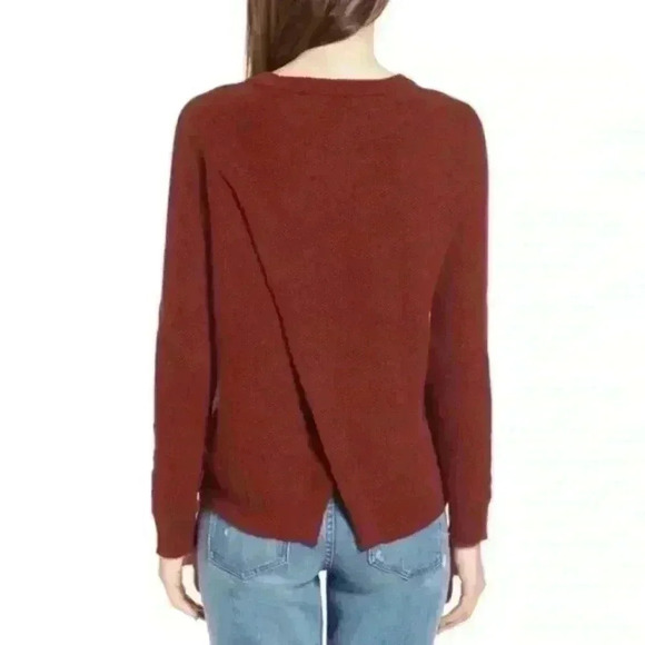 Madewell Women’s Province Cross Back Knit Pullover Sweater Rust Red Size M - Picture 1 of 8